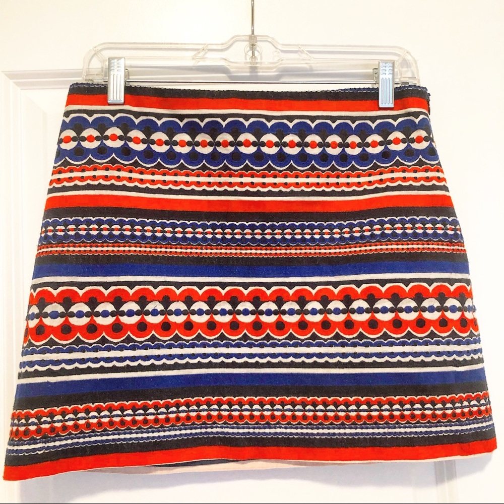 Milly Embroidered Mini Skirt